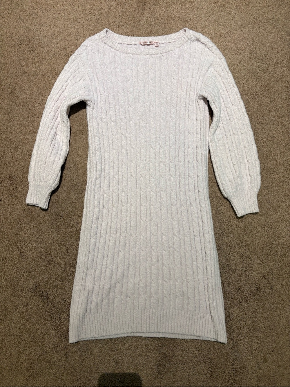La Vie En Rose pink Cable-Knit Scoop Neck Sweater Dress size small